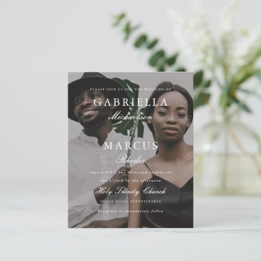 Elegant Photo Typography Overlay Budget Wedding (Staand voorkant)