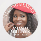 Elegant Photo Waterproof Funeral Favor Stickers (Design 1)