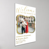 Elegant Photo Weddenschap Welkomstteken Gold Foil  Folie Afdrukken (Laagn)