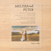 Elegant Photo Wedding Acryl Uitnodigingen (Voorkant)