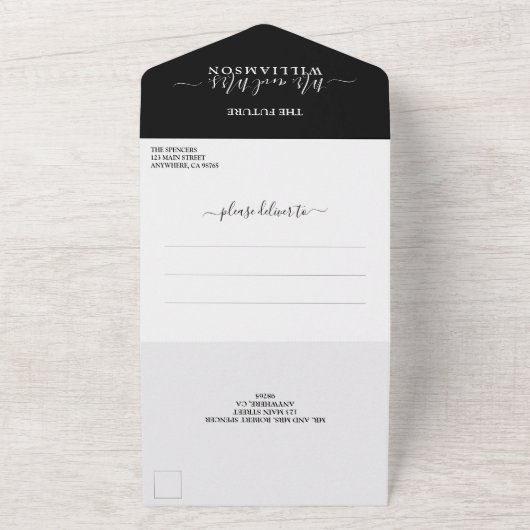 Elegant Photo Wedding All In One Uitnodiging (Buitenkant)