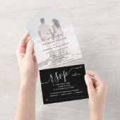 Elegant Photo Wedding All In One Uitnodiging (Afscheurbaar)