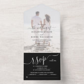 Elegant Photo Wedding All In One Uitnodiging (Binnen)