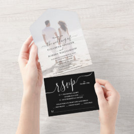 Elegant Photo Wedding All In One Uitnodiging