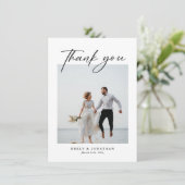 Elegant Photo Wedding Bedankkaart (Staand voorkant)