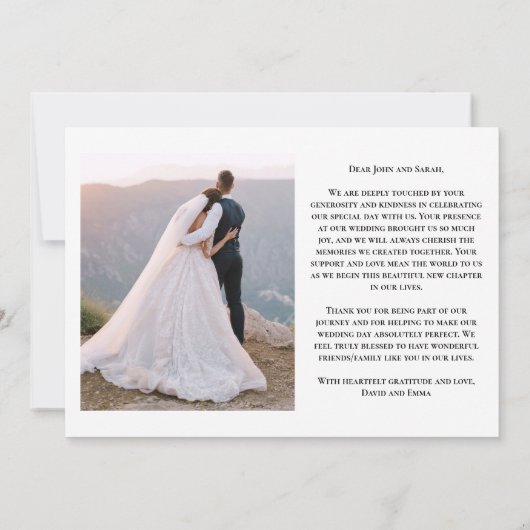 Elegant Photo Wedding Bedankkaart (Achterkant)