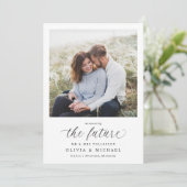 Elegant Photo Wedding Engagement Announcement Kaart (Staand voorkant)