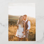 Elegant Photo Wedding Folie Uitnodiging (Achterkant)