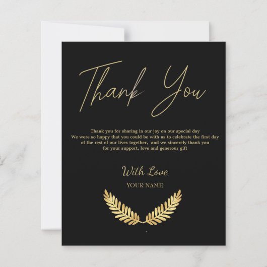 Elegant Photo Wedding Hartelijk dank (Achterkant)