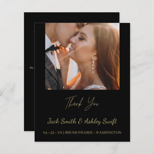 Elegant Photo Wedding Hartelijk dank (Voorkant / Achterkant)