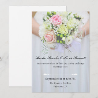 Elegant Photo Wedding Invitation Card Kaart