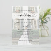 Elegant Photo Wedding Invitation Customizable Kaart (Staand voorkant)