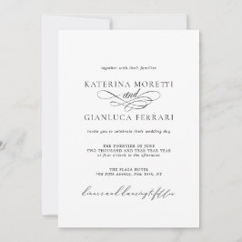 Elegant Photo Wedding Invitation met RSVP Kaart
