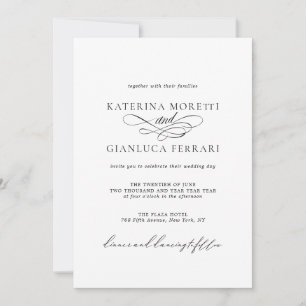 Elegant Photo Wedding Invitation met RSVP Kaart