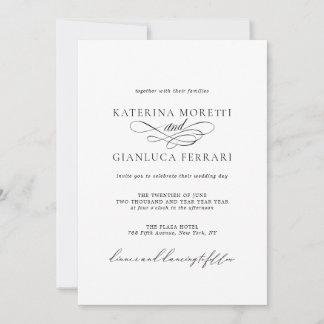 Elegant Photo Wedding Invitation met RSVP Kaart