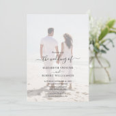 Elegant Photo Wedding Kaart (Staand voorkant)