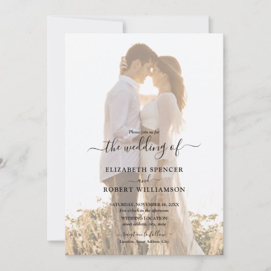 Elegant Photo Wedding Kaart (Voorkant)