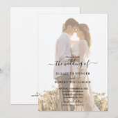 Elegant Photo Wedding Kaart (Voorkant / Achterkant)