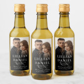 Elegant Photo Wedding Mini Wine Label Wijn Etiket (Flessen)