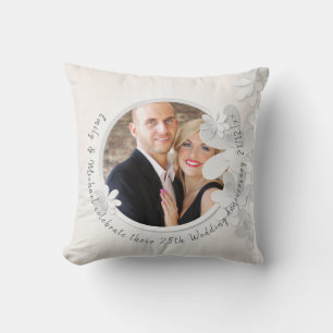 Elegant PHOTO Wedding of Jubileum Pillow Custom Kussen