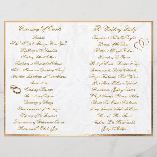 Elegant  Photo Wedding Program (Achterkant)
