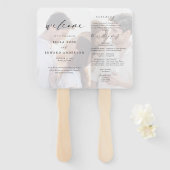 Elegant Photo Wedding Program Hand Fan Handwaaier (Voorkant en achterkant)
