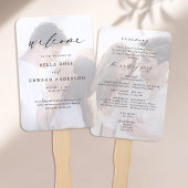 Elegant Photo Wedding Program Hand Fan Handwaaier