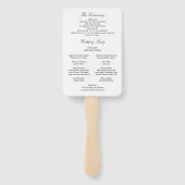 Elegant Photo Wedding Program Hand Fan Handwaaier (Achterkant)