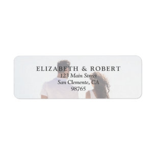 Elegant Photo Wedding Return-adres Etiket