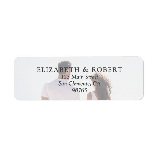 Elegant Photo Wedding Return-adres Etiket (Voorkant)
