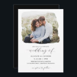 Elegant Photo Wedding Romantic Script Invitation Kaart<br><div class="desc">Deze elegante uitnodiging van de fotobruiloft kenmerkt uw foto met een beschilderde blik bij de bovenkant. Het is met een romantisch calligrafiescript in paren gerangschikt.</div>