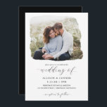 Elegant Photo Wedding Romantic Script Invitation Kaart<br><div class="desc">Deze elegante uitnodiging van de fotobruiloft kenmerkt uw foto met een beschilderde blik bij de bovenkant. Het is met een romantisch calligrafiescript in paren gerangschikt.</div>