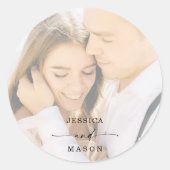 Elegant Photo Wedding Ronde Sticker (Voorkant)
