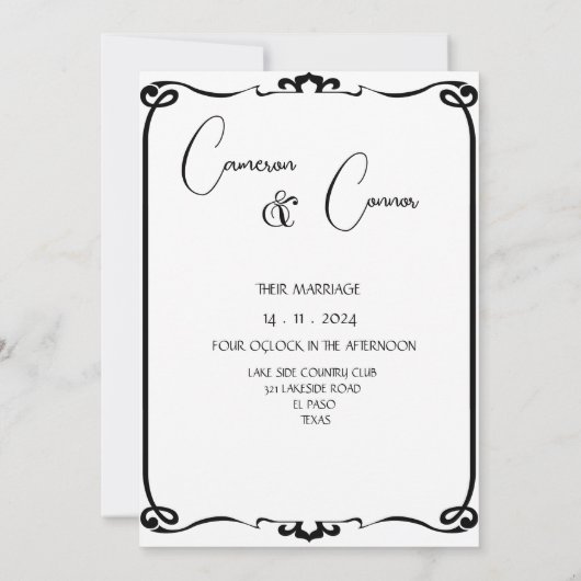 Elegant Photo Wedding Save The Date (Achterkant)