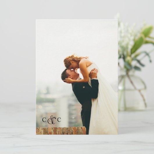 Elegant Photo Wedding Save The Date (Staand voorkant)