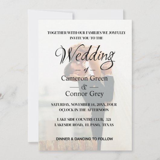 Elegant Photo Wedding Save The Date (Achterkant)