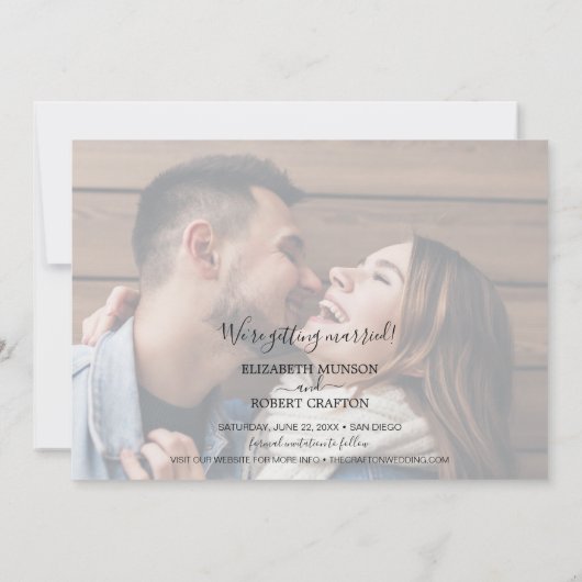Elegant Photo Wedding Save The Date (Achterkant)