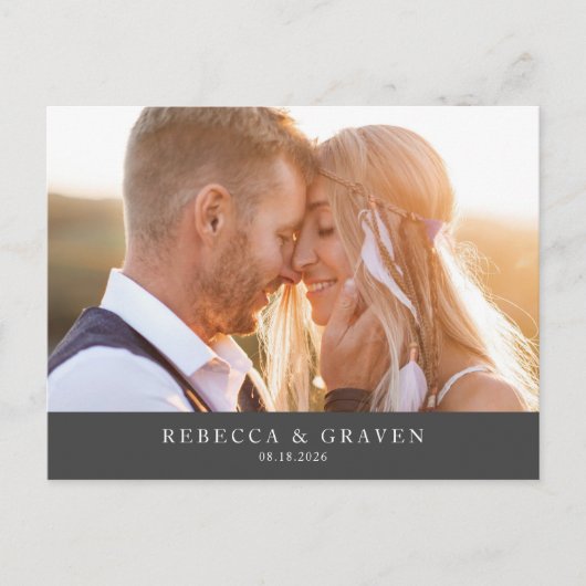 Elegant Photo Wedding Save the Date Aankondigingskaart (Voorkant)