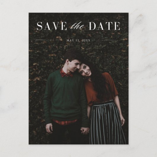 Elegant Photo Wedding Save the Date Aankondigingskaart (Voorkant)