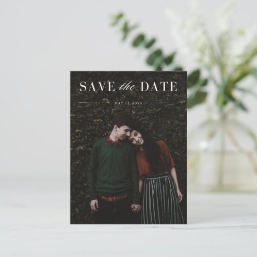 Elegant Photo Wedding Save the Date Aankondigingskaart (Staand voorkant)