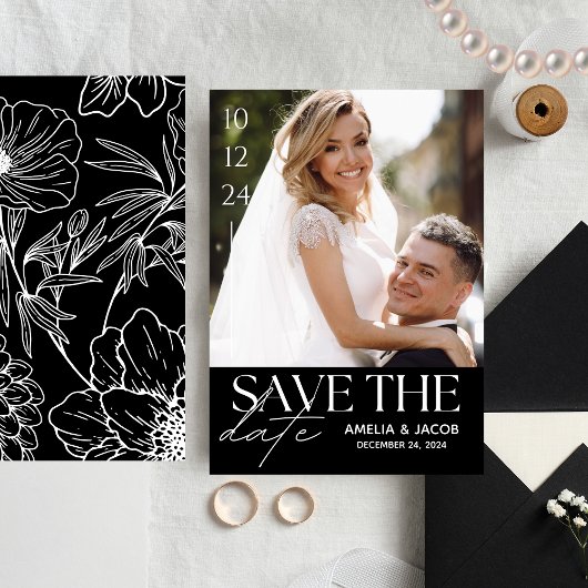 Elegant Photo Wedding Save the Date Kaart