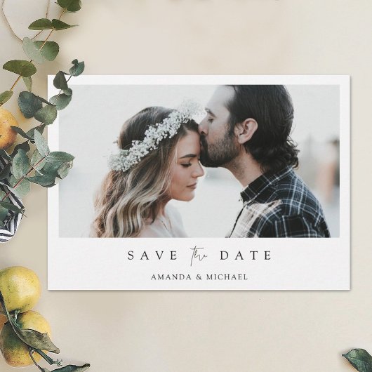 Elegant Photo Wedding Save the Date Kaart Sjabloon