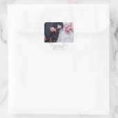 Elegant Photo Wedding Thank you Favor  Vierkante Sticker (Tas)