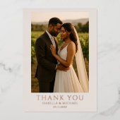 Elegant Photo Wedding Thank You  Folie Uitnodiging (Voorkant)