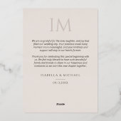 Elegant Photo Wedding Thank You  Folie Uitnodiging (Achterkant)