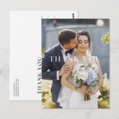 Elegant Photo Wedding Thank You postcard Briefkaart (Voorkant / Achterkant)