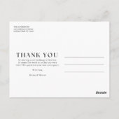 Elegant Photo Wedding Thank You postcard Briefkaart (Achterkant)