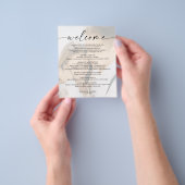 Elegant Photo Wedding Welcome Letter Itinerary Flyer (Hand)
