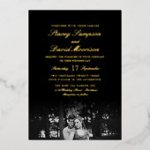 Elegant Photo Wedding with Real Gold Folie Uitnodiging (Voorkant)