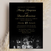 Elegant Photo Wedding with Real Gold Folie Uitnodiging